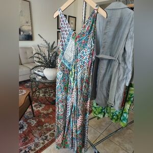 Johnny Was Multicolor V-Neck Maxi Dress